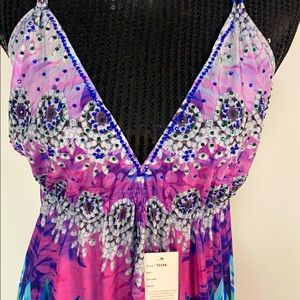 Maxi bench cover up backless with crystals